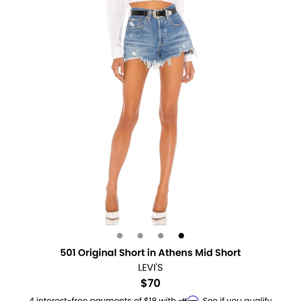 Levi's Blue Jean Shorts High-Waisted Distressed